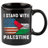 I Stand With Palestine Us Flag Palestinians Flag 11oz C Handle Ceramic Mug