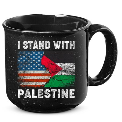 I Stand With Palestine Us Flag Palestinians Flag 15oz Campfire Ceramic Mug