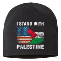 I Stand With Palestine Us Flag Palestinians Flag Sustainable Beanie
