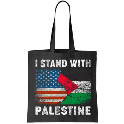 I Stand With Palestine Us Flag Palestinians Flag Bag