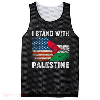 I Stand With Palestine Us Flag Palestinians Flag Mesh Reversible Basketball Jersey Tank