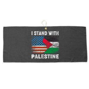 I Stand With Palestine Us Flag Palestinians Flag Large Microfiber Waffle Golf Towel