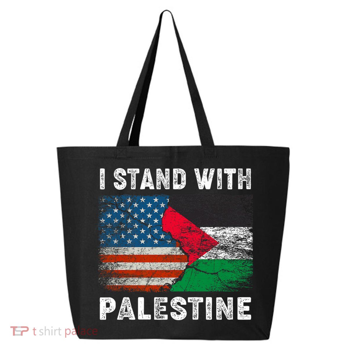 I Stand With Palestine Us Flag Palestinians Flag 25L Jumbo Tote