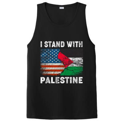 I Stand With Palestine Us Flag Palestinians Flag PosiCharge Competitor Tank