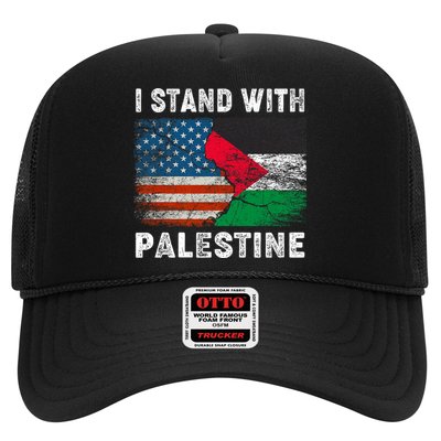 I Stand With Palestine Us Flag Palestinians Flag Trucker Hat