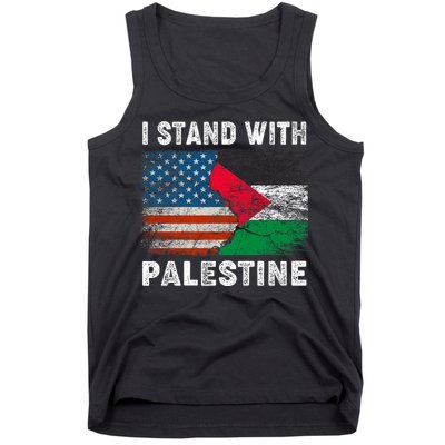 I Stand With Palestine Us Flag Palestinians Flag Tank Top