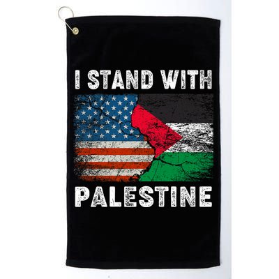 I Stand With Palestine Us Flag Palestinians Flag Golf Towel