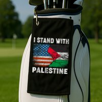 I Stand With Palestine Us Flag Palestinians Flag Golf Towel