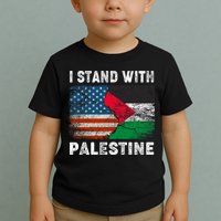 I Stand With Palestine Us Flag Palestinians Flag Toddler T-Shirt