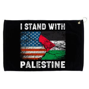 I Stand With Palestine Us Flag Palestinians Flag Grommeted Golf Towel