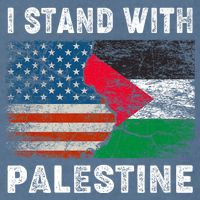I Stand With Palestine Us Flag Palestinians Flag Garment-Dyed Sweatshirt