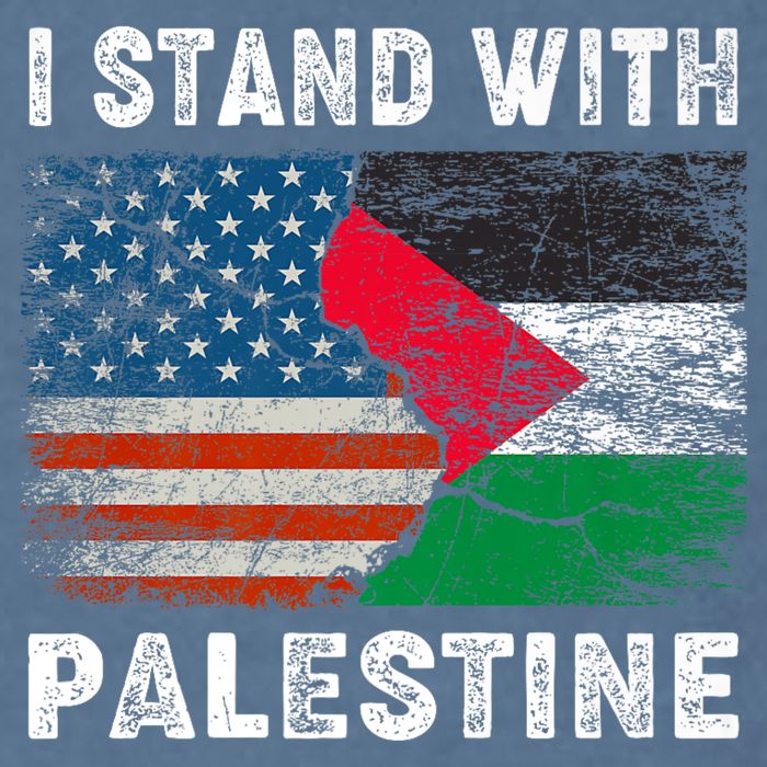 I Stand With Palestine Us Flag Palestinians Flag Garment-Dyed Sweatshirt