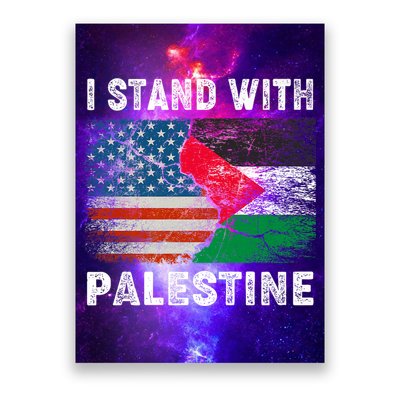 I Stand With Palestine Us Flag Palestinians Flag Poster