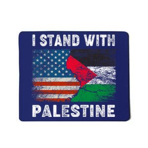 I Stand With Palestine Us Flag Palestinians Flag Mousepad