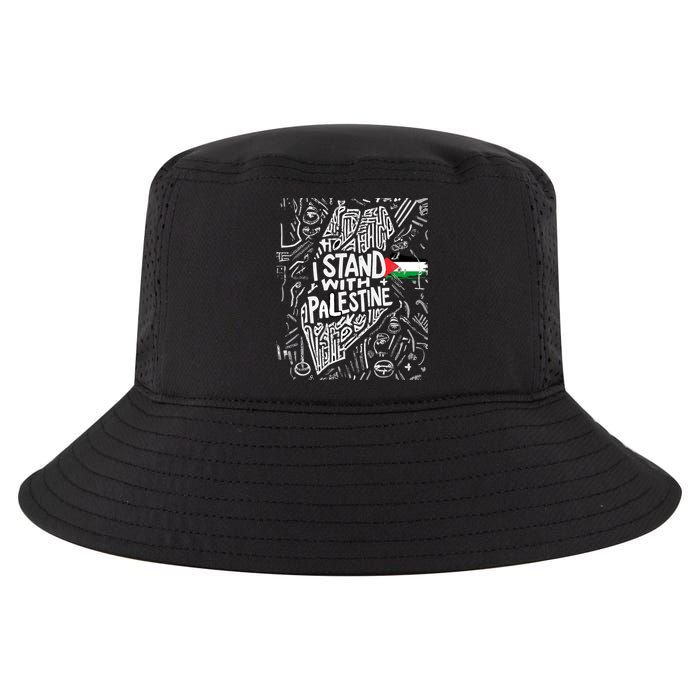 I Stand With Palestine Quote A Free Palestine Design Cool Comfort Performance Bucket Hat