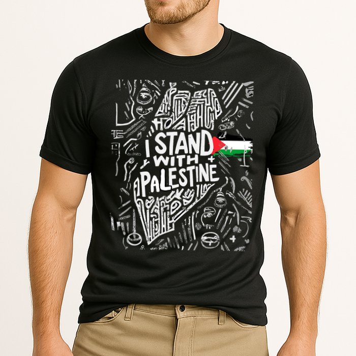 I Stand With Palestine Quote A Free Palestine Design Performance Shirt