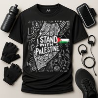 I Stand With Palestine Quote A Free Palestine Design Performance Shirt