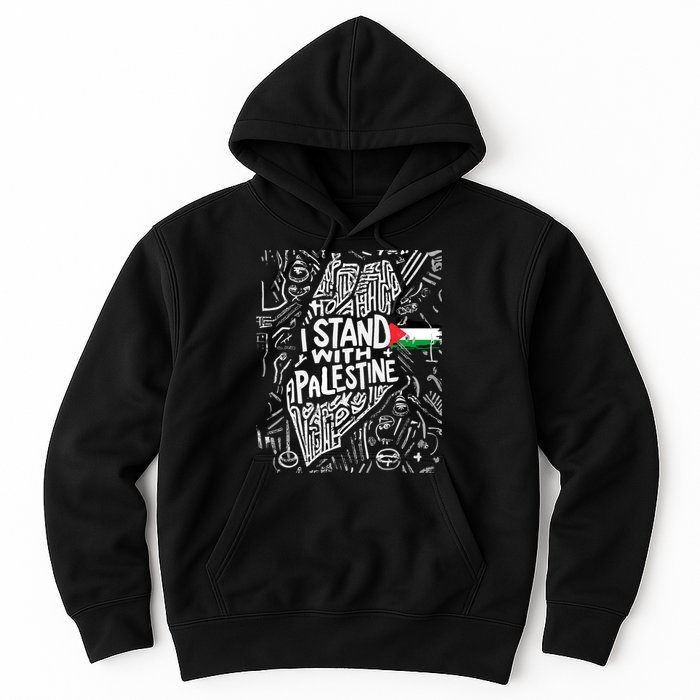 I Stand With Palestine Quote A Free Palestine Design Hoodie