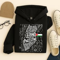 I Stand With Palestine Quote A Free Palestine Design Hoodie