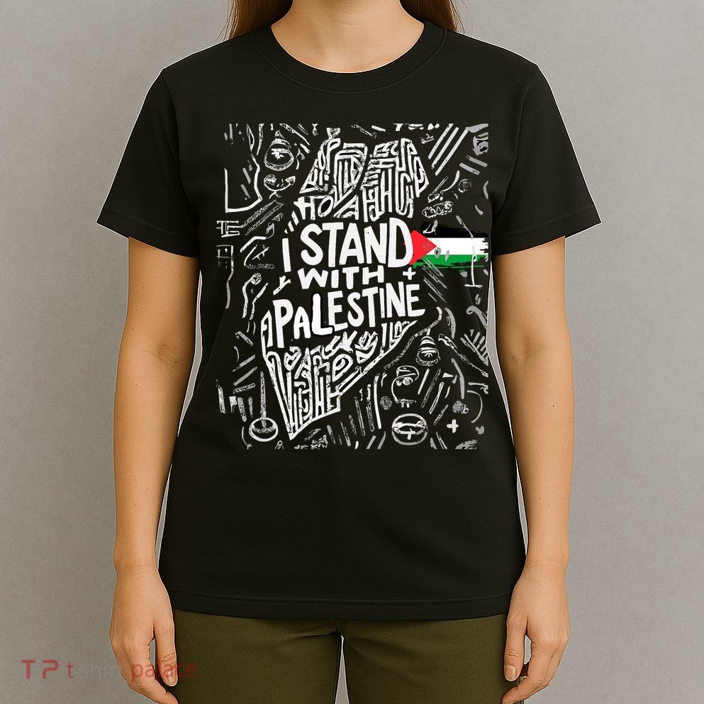I Stand With Palestine Quote A Free Palestine Design T-Shirt