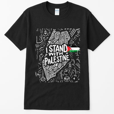 I Stand With Palestine Quote A Free Palestine Design Tall T-Shirt