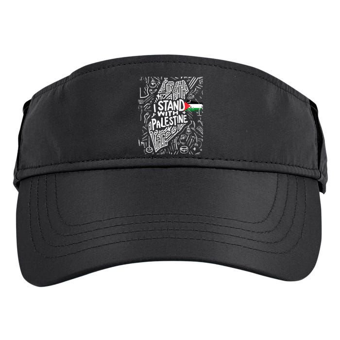 I Stand With Palestine Quote A Free Palestine Design Adult Drive Performance Visor