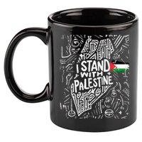 I Stand With Palestine Quote A Free Palestine Design 11oz C Handle Ceramic Mug