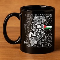 I Stand With Palestine Quote A Free Palestine Design 11oz C Handle Ceramic Mug