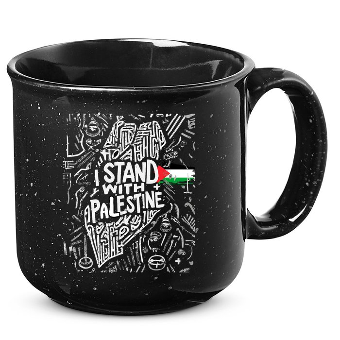 I Stand With Palestine Quote A Free Palestine Design 15oz Campfire Ceramic Mug
