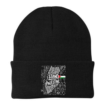 I Stand With Palestine Quote A Free Palestine Design Beanie