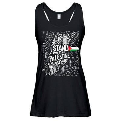 I Stand With Palestine Quote A Free Palestine Design Ladies Essential Flowy Tank