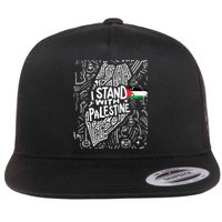 I Stand With Palestine Quote A Free Palestine Design Flatbill Hat