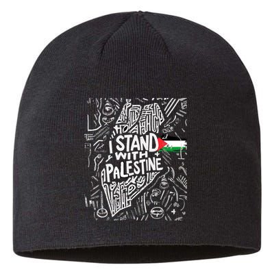 I Stand With Palestine Quote A Free Palestine Design Sustainable Beanie