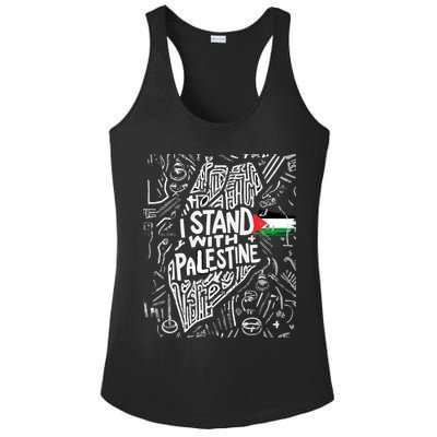 I Stand With Palestine Quote A Free Palestine Design Ladies PosiCharge Competitor Racerback Tank