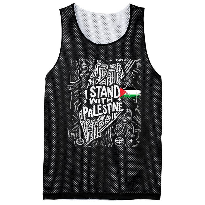 I Stand With Palestine Quote A Free Palestine Design Mesh Reversible Basketball Jersey Tank