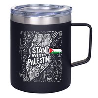 I Stand With Palestine Quote A Free Palestine Design 12oz Stainless Steel Coffee Mug