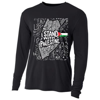 I Stand With Palestine Quote A Free Palestine Design Cooling Performance Long Sleeve Crew