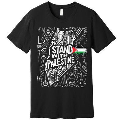 I Stand With Palestine Quote A Free Palestine Design Premium T-Shirt