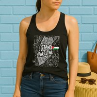 I Stand With Palestine Quote A Free Palestine Design Womens Tank Top