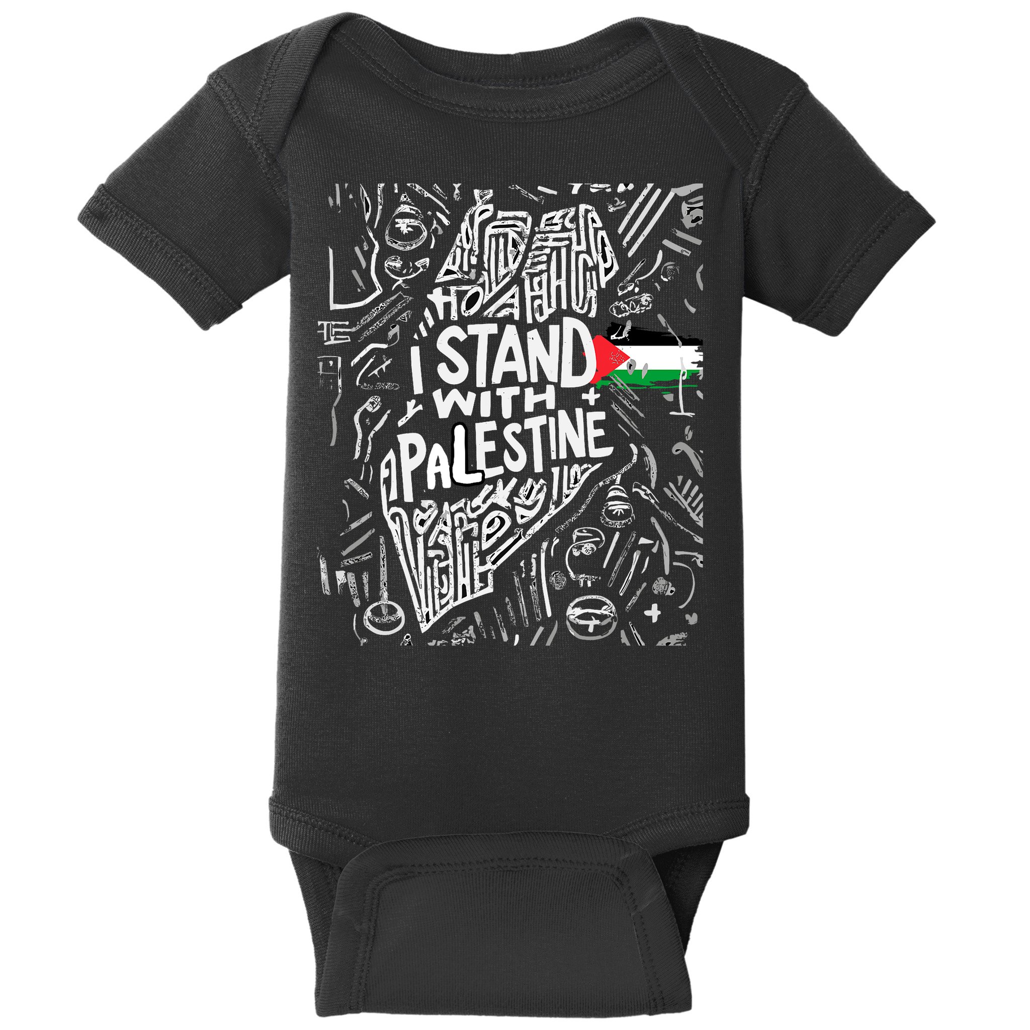 I Stand With Palestine Quote A Free Palestine Design Baby Bodysuit