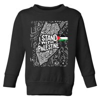 I Stand With Palestine Quote A Free Palestine Design Toddler Sweatshirt
