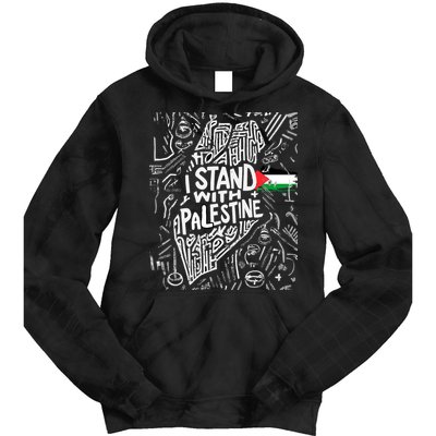 I Stand With Palestine Quote A Free Palestine Design Tie Dye Hoodie