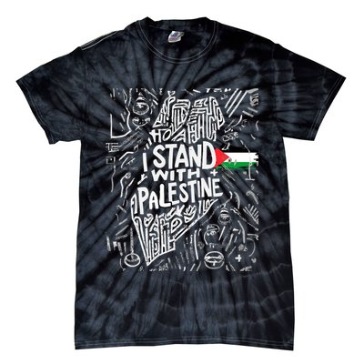 I Stand With Palestine Quote A Free Palestine Design Tie-Dye T-Shirt