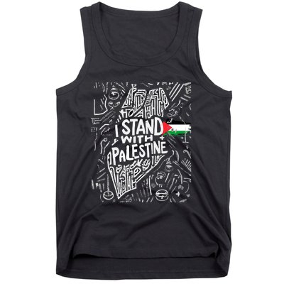 I Stand With Palestine Quote A Free Palestine Design Tank Top