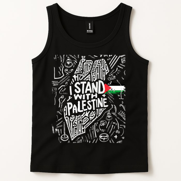 I Stand With Palestine Quote A Free Palestine Design Tank Top