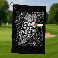 I Stand With Palestine Quote A Free Palestine Design Golf Towel