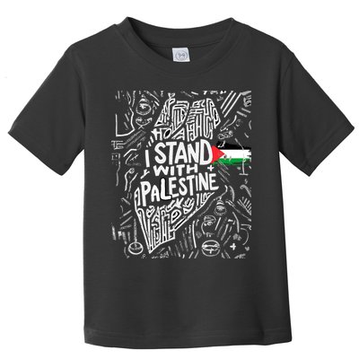 I Stand With Palestine Quote A Free Palestine Design Toddler T-Shirt