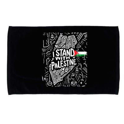 I Stand With Palestine Quote A Free Palestine Design Microfiber Hand Towel