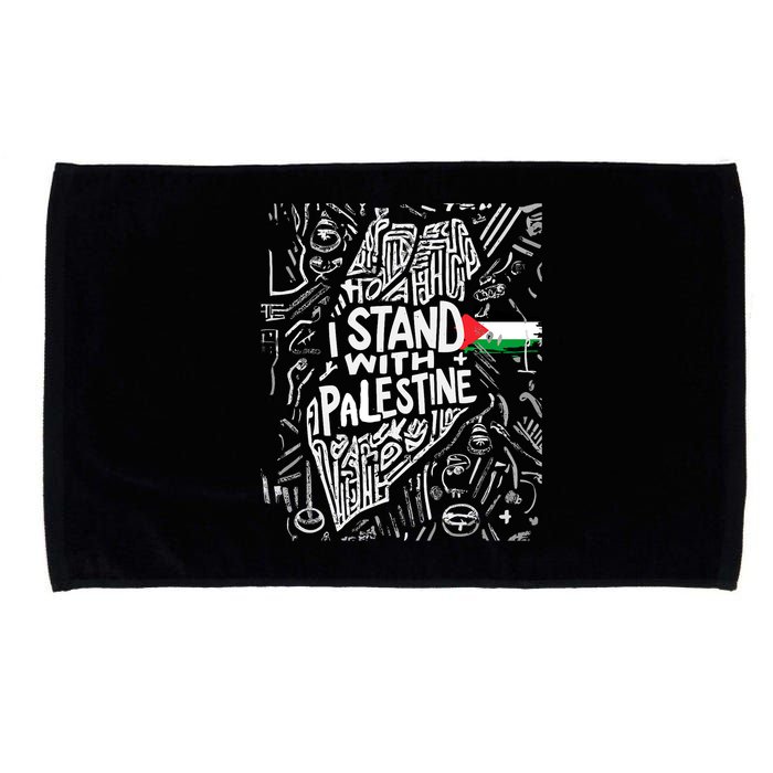 I Stand With Palestine Quote A Free Palestine Design Microfiber Hand Towel
