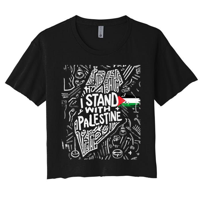 I Stand With Palestine Quote A Free Palestine Design Crop Top